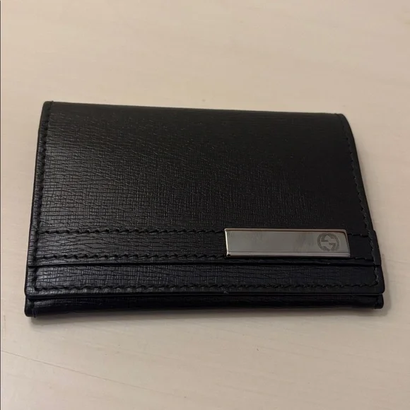 GUCCI BLACK LEATHER CARDHOLDER